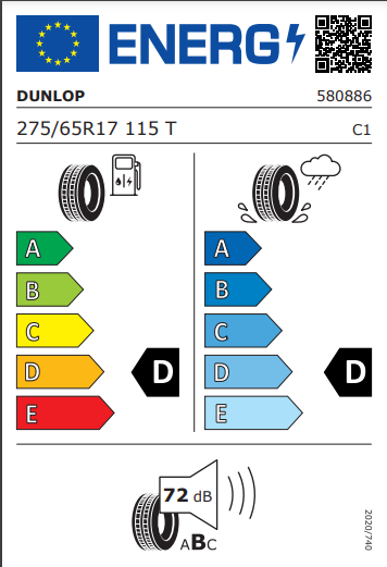 Dunlop 275 65 17 115T Grandtrek AT5 OWL tyre